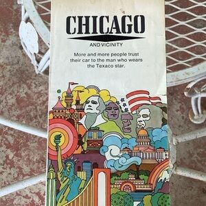 Vintage Texaco Chicago Illinois Road Street Map